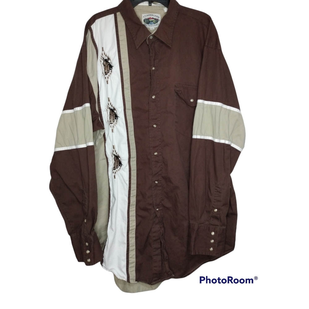 Cumberland Outfitters | Vintage Embroidered Horse Western Shirt | XXL